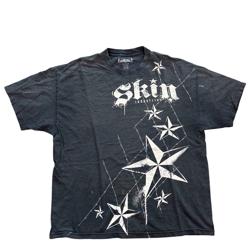Y2K AOP Skin Industries Grunge Star T Shirt Size XXL